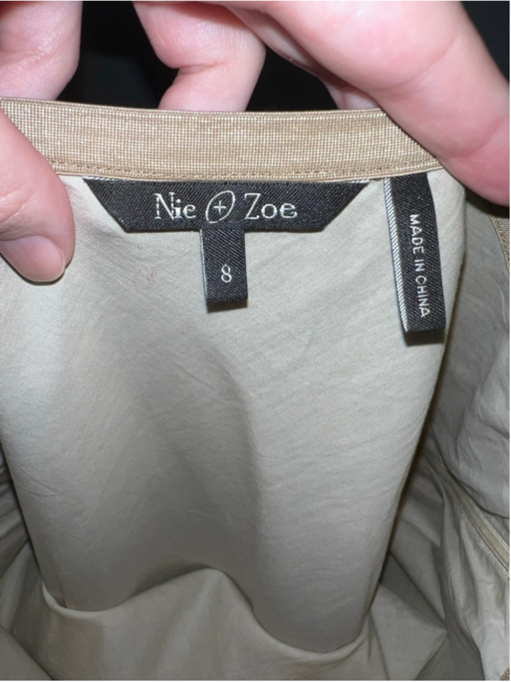 Women's Nie + Zoe Brown Beige A-Line Maxi Skirt Size 8 - Picture 6 of 10
